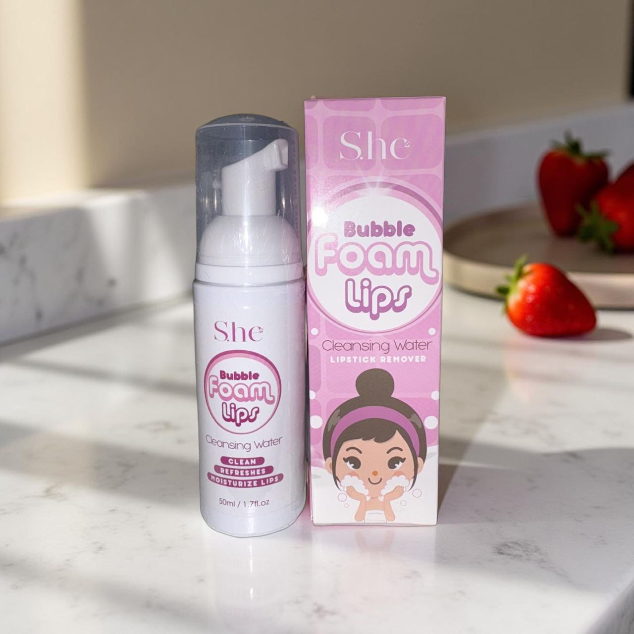 SHE – Bubble Foam Lips Cleansing Water
