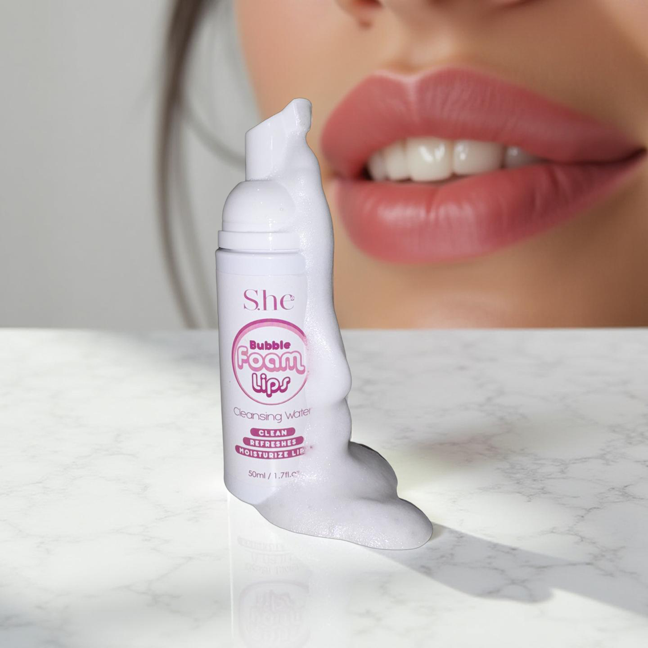 SHE – Bubble Foam Lips Cleansing Water