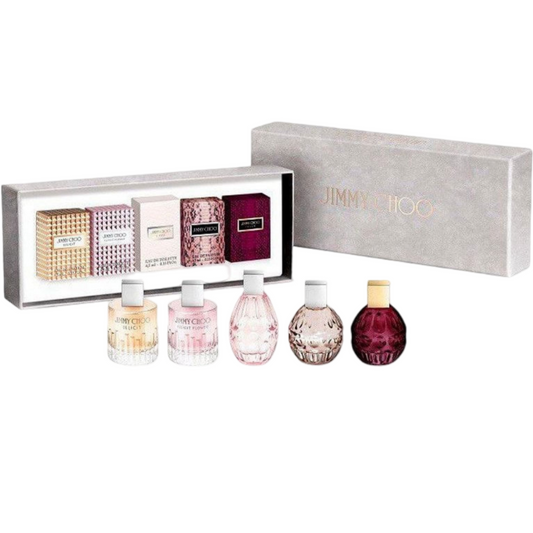 Jimmy Choo Mini Variety 5-Piece Gift Set for Women (Illicit, Illicit Flower, L'eau, Jimmy Choo, Fever)