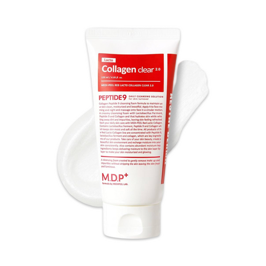 Medipeel AHA BHA MDP M.D.P RED LACTO COLLAGEN CLEAR 2.0, Peptide Deep Pore Cleansing, Foaming Facial Wash