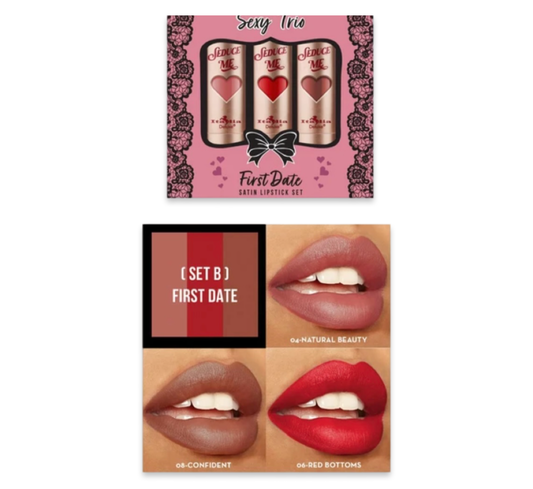 Italia Deluxe Sexy Trio Satin Lipstick Set – "First Date"